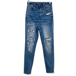 American Eagle Next Level Stretch Jeans Curvy High Rise Distressed Jeggings